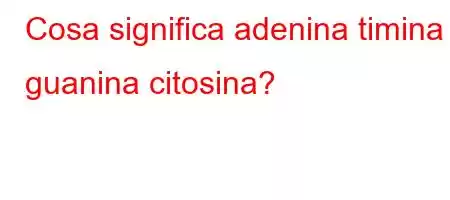 Cosa significa adenina timina guanina citosina?