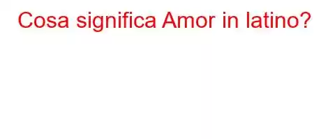 Cosa significa Amor in latino