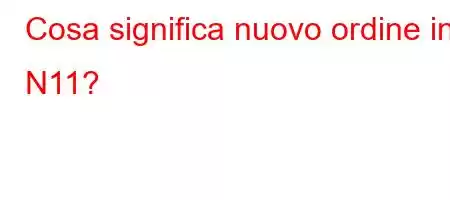 Cosa significa nuovo ordine in N11?