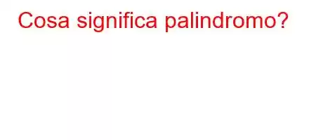 Cosa significa palindromo?