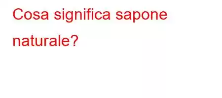 Cosa significa sapone naturale?