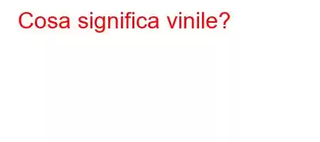 Cosa significa vinile?