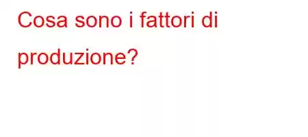 Cosa sono i fattori di produzione?