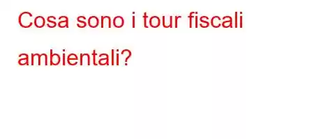 Cosa sono i tour fiscali ambientali