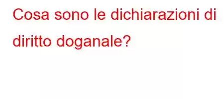 Cosa sono le dichiarazioni di diritto doganale?