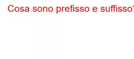 Cosa sono prefisso e suffisso