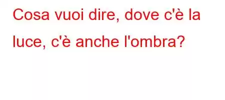 Cosa vuoi dire, dove c'è la luce, c'è anche l'ombra