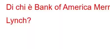 Di chi è Bank of America Merrill Lynch?