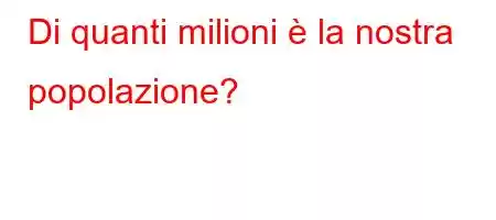 Di quanti milioni è la nostra popolazione?