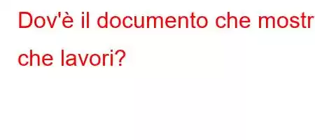 Dov'è il documento che mostra che lavori