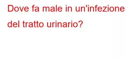 Dove fa male in un'infezione del tratto urinario?