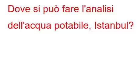 Dove si può fare l'analisi dell'acqua potabile, Istanbul?