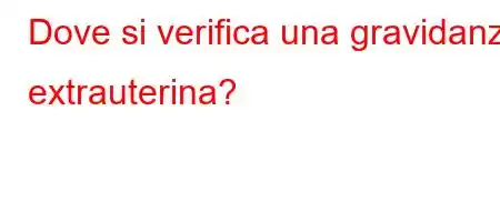 Dove si verifica una gravidanza extrauterina