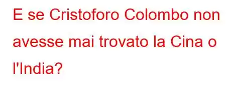 E se Cristoforo Colombo non avesse mai trovato la Cina o l'India?