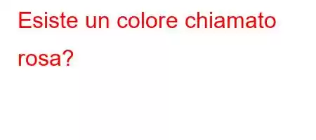 Esiste un colore chiamato rosa?