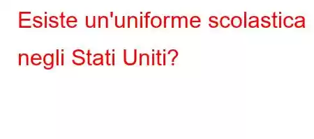 Esiste un'uniforme scolastica negli Stati Uniti