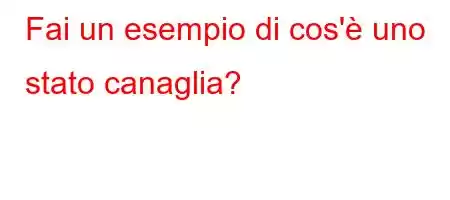 Fai un esempio di cos'è uno stato canaglia?