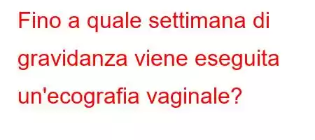 Fino a quale settimana di gravidanza viene eseguita un'ecografia vaginale?