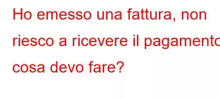 Ho emesso una fattura, non riesco a ricevere il pagamento, cosa devo fare?