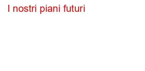 I nostri piani futuri