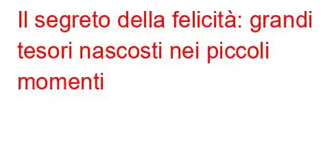 Il segreto della felicità: grandi tesori nascosti nei piccoli momenti