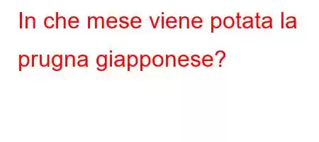 In che mese viene potata la prugna giapponese?