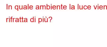 In quale ambiente la luce viene rifratta di più?