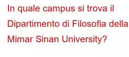 In quale campus si trova il Dipartimento di Filosofia della Mimar Sinan University?