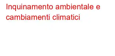 Inquinamento ambientale e cambiamenti climatici