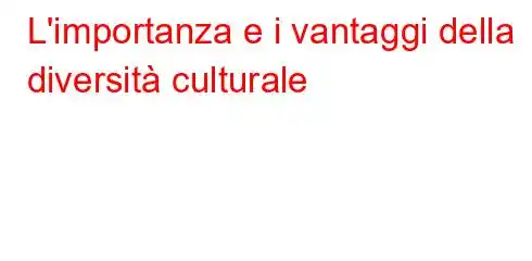 L'importanza e i vantaggi della diversità culturale