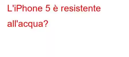 L'iPhone 5 è resistente all'acqua?