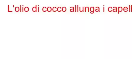 L'olio di cocco allunga i capelli?