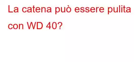 La catena può essere pulita con WD 40