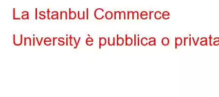 La Istanbul Commerce University è pubblica o privata