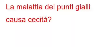 La malattia dei punti gialli causa cecità?