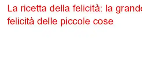 La ricetta della felicità: la grande felicità delle piccole cose