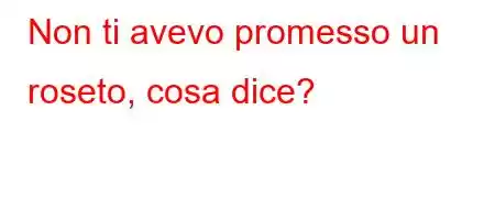 Non ti avevo promesso un roseto, cosa dice?