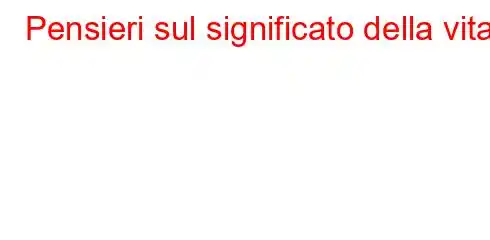 Pensieri sul significato della vita