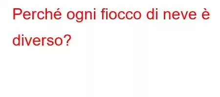 Perché ogni fiocco di neve è diverso