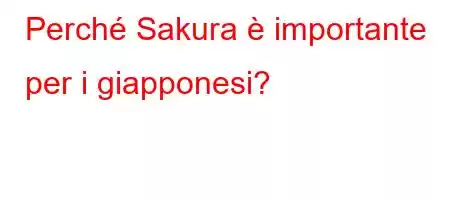 Perché Sakura è importante per i giapponesi?