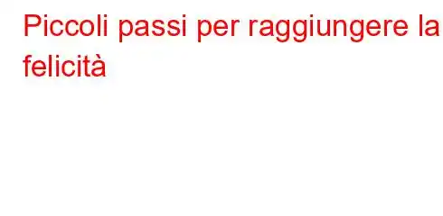 Piccoli passi per raggiungere la felicità