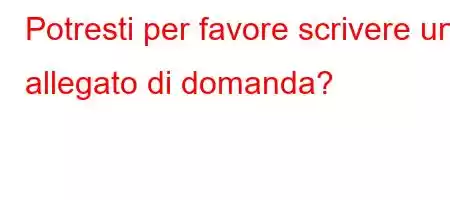 Potresti per favore scrivere un allegato di domanda?