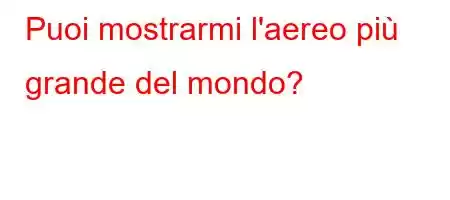 Puoi mostrarmi l'aereo più grande del mondo