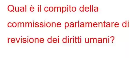 Qual è il compito della commissione parlamentare di revisione dei diritti umani