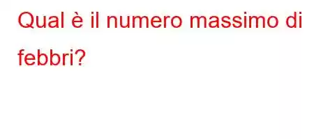 Qual è il numero massimo di febbri