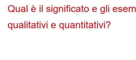 Qual è il significato e gli esempi qualitativi e quantitativi