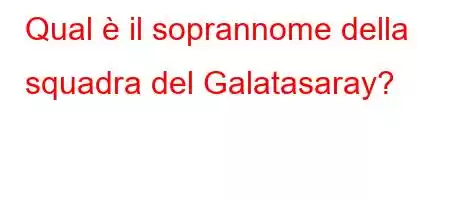 Qual è il soprannome della squadra del Galatasaray?