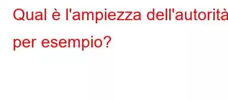 Qual è l'ampiezza dell'autorità, per esempio?