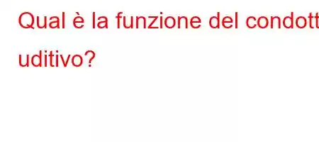 Qual è la funzione del condotto uditivo?