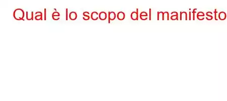 Qual è lo scopo del manifesto?